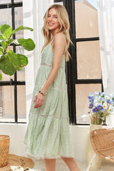 ADORA Gingham Detail Washed Dress OutfitFlow